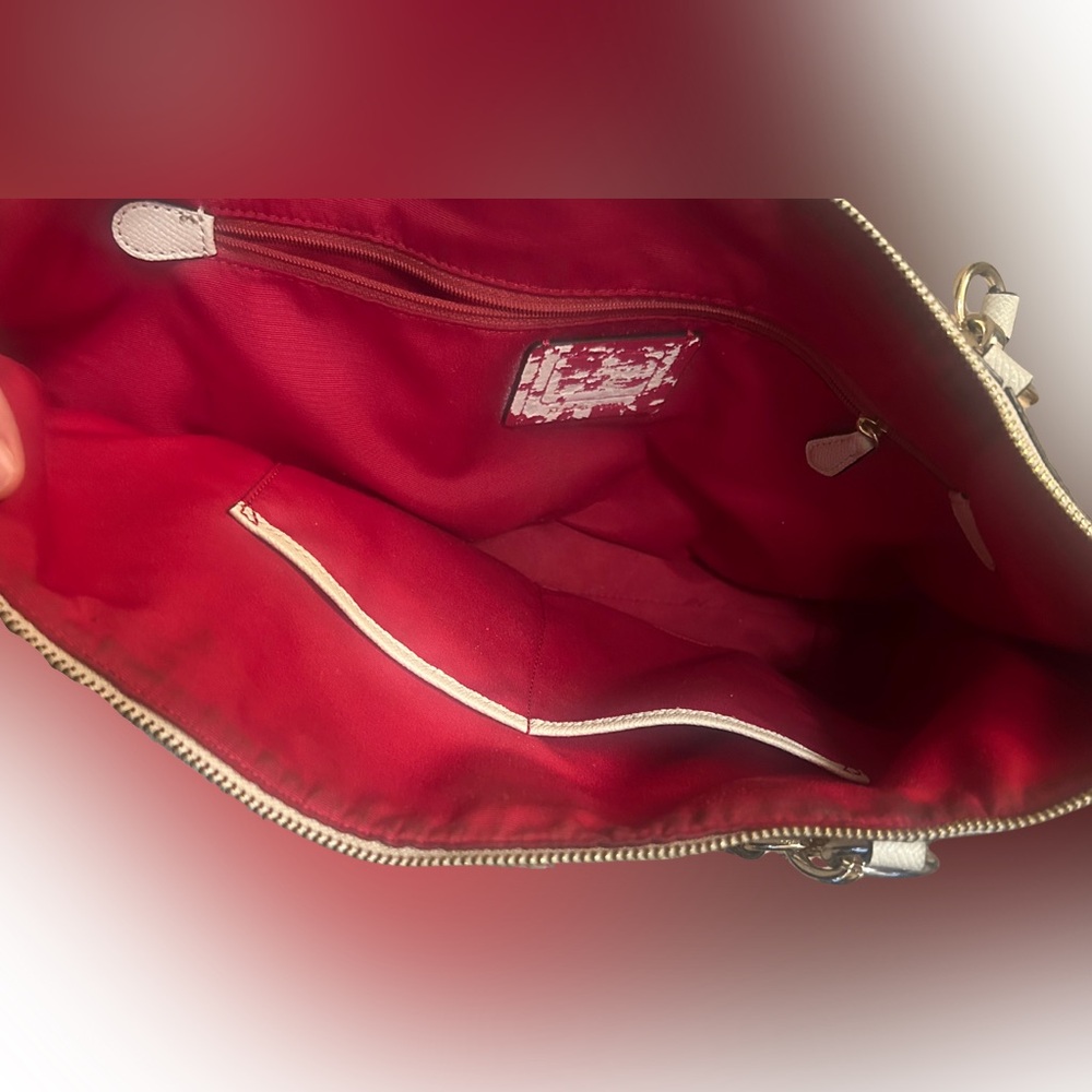 Coach Off-White Floral Shoulder Bag, Pink beige flowers, Silver/ Gold tone - Picture 3 of 9